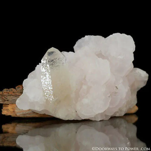 Pink Mangano Calcite w/ Golden Quartz Pleiadian Starbrary Crystal Specimen