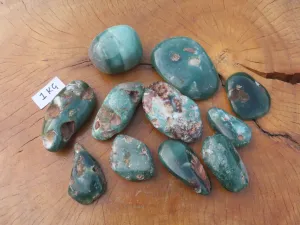 Polished Emerald Mtorolite Galet-Palm Stones - sold per kg - From Mutorashanga, Zimbabwe