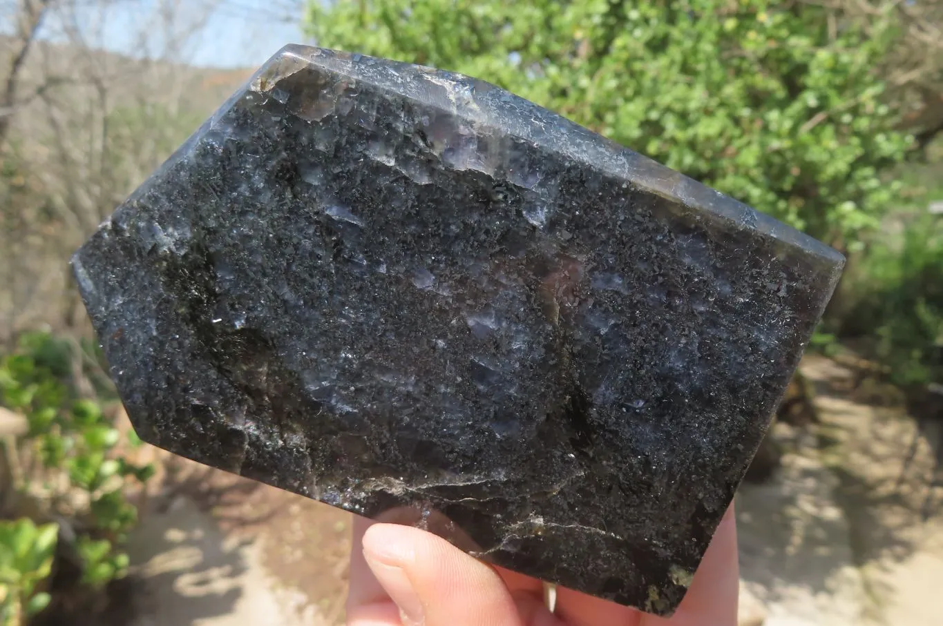 Polished Iolite Water Sapphire Points x 3 From South Africa