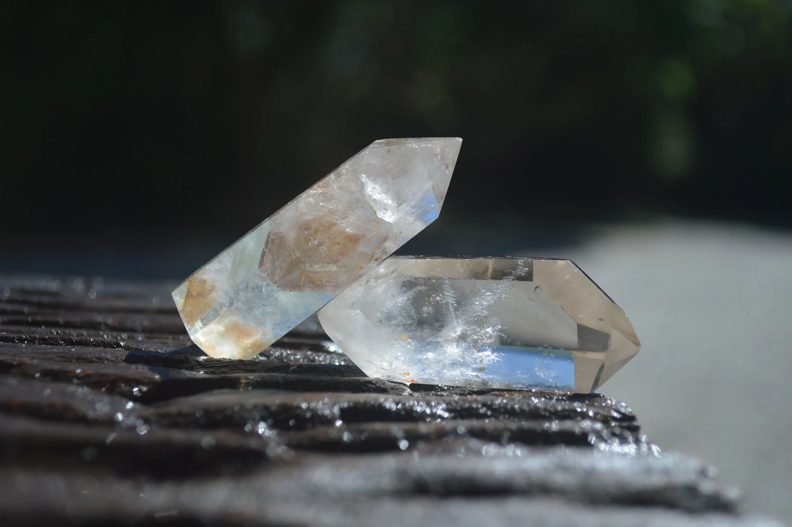 Polished Mixed Inclusion Quartz Crystals x 12 From Madagascar