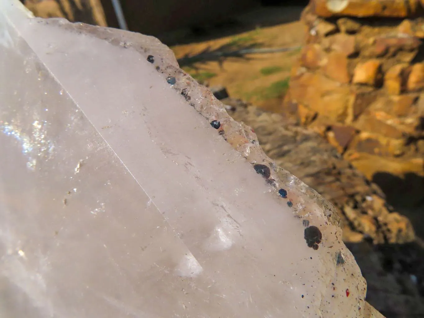 Polished On Facets and Natural Extra Large Elestial Pentium Quartz Crystal x 1 From Mozambique