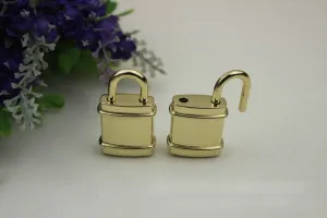 Purse Keyless Switch Padlock 22x40mm Charm Organizer Luggage Hardware Gold Lock And Key Closure Small Bag Clutch Metal Accessories Wholesale