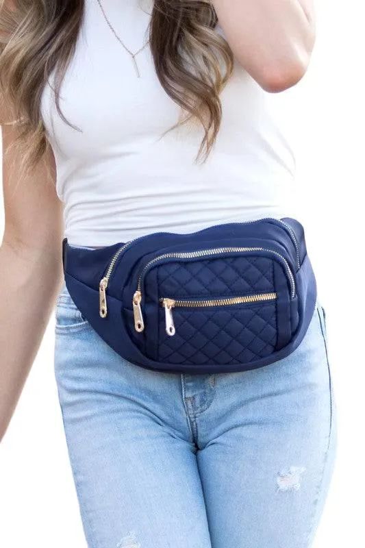 Quilted crossbody sling bag