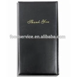 "GUEST CHECK HOLDER BLACK 9""x5"",  W/GOLD ""Thank you"" IMPRINT"