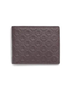 Rare Rabbit Men's Rhon Cherry Slim Bi Fold RFID Embossed Monogram Wallet