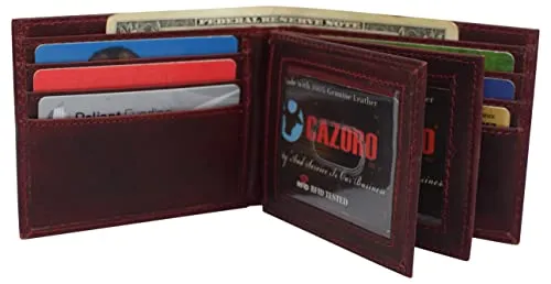 Real Cowhide Leather Mens Wallet RFID Blocking Multi Card Holder Wallets for Men Bifold Wallet