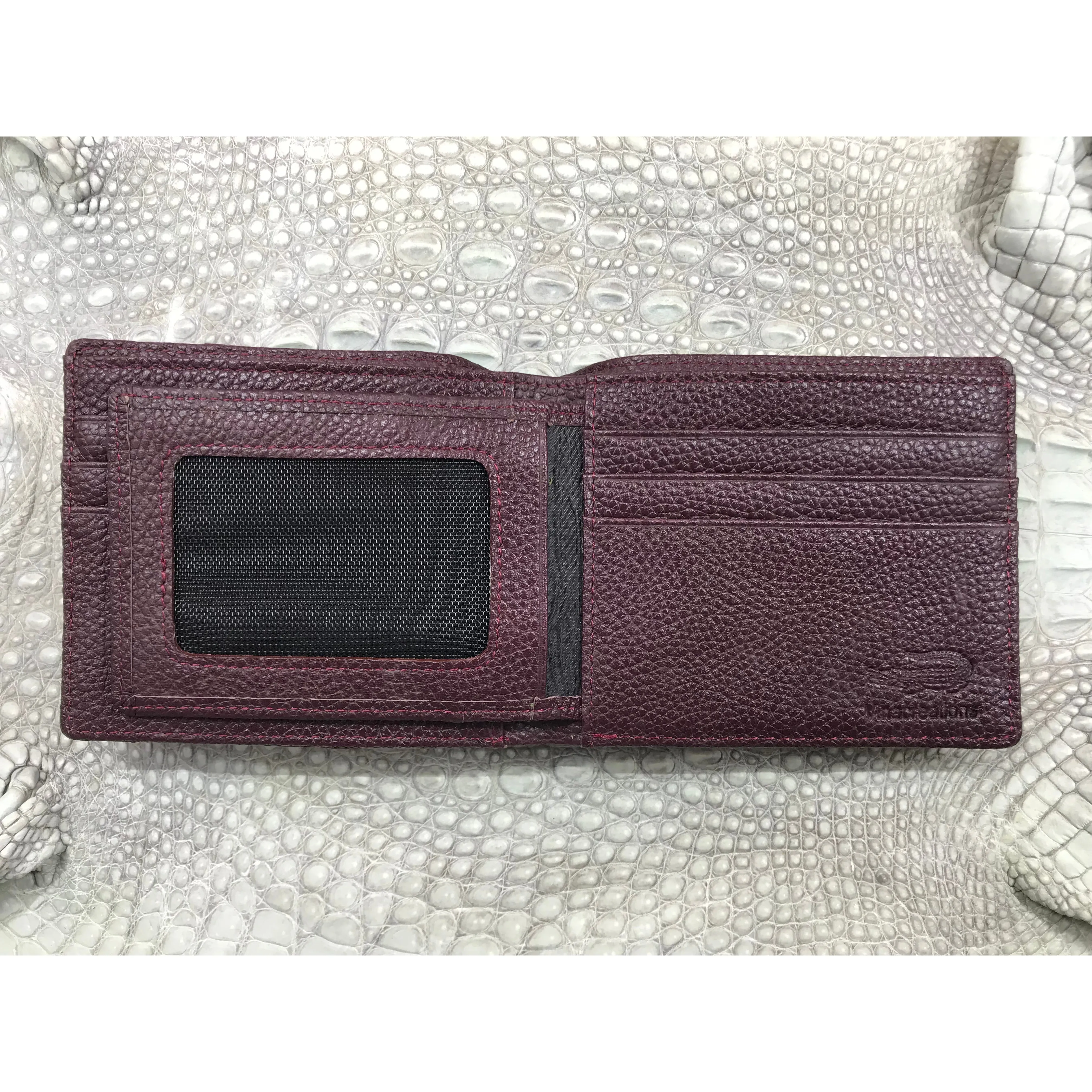 Red Burgundy Alligator Skin Bifold Wallet For Men | Handmade Crocodile Leather Wallet RFID Blocking | VL5639