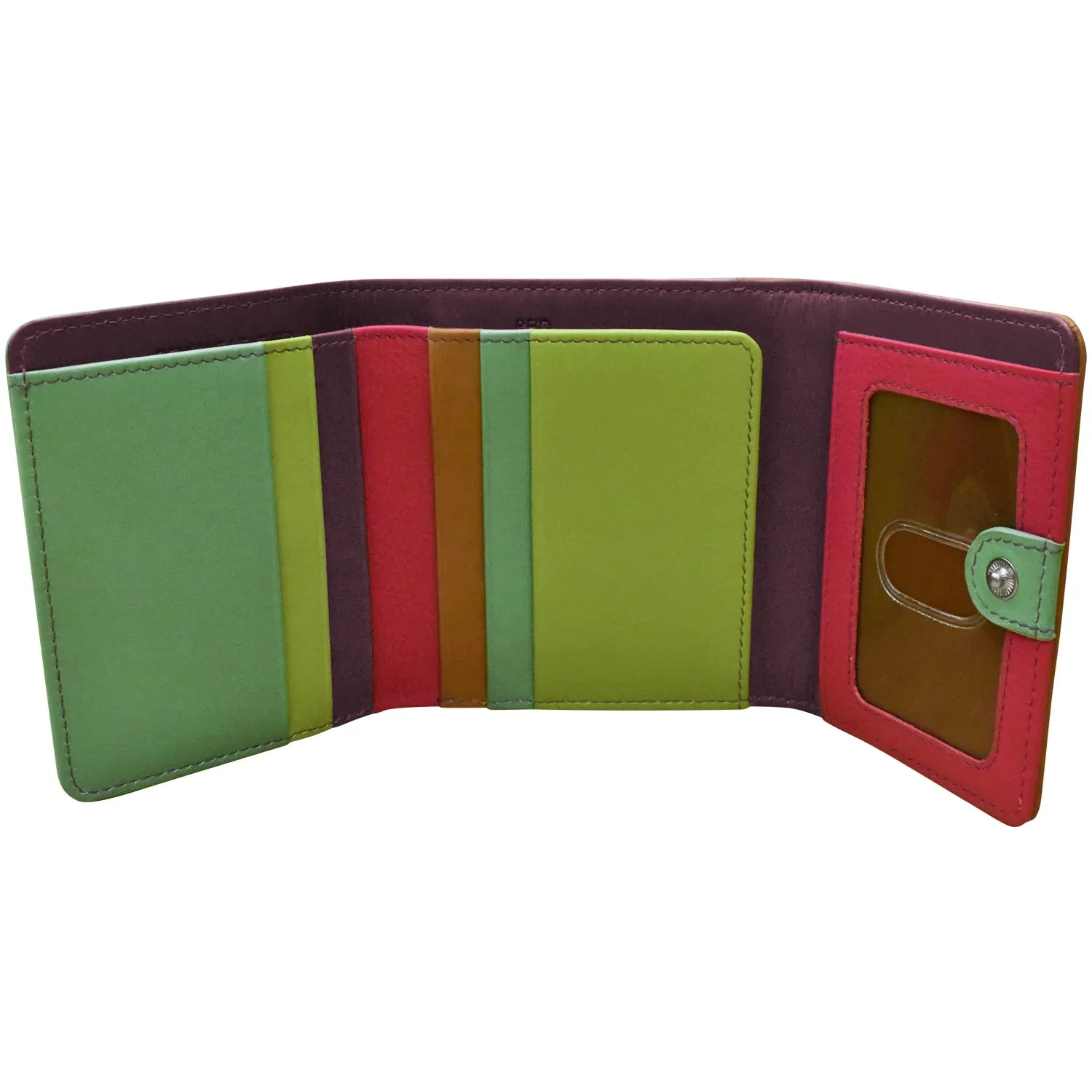 Sage Multi-Small Trifold Rfid Leather Wallet