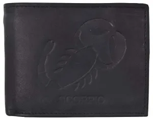 Scorpio Zodiac Sign Bifold Trifold Genuine Leather Men's Wallets