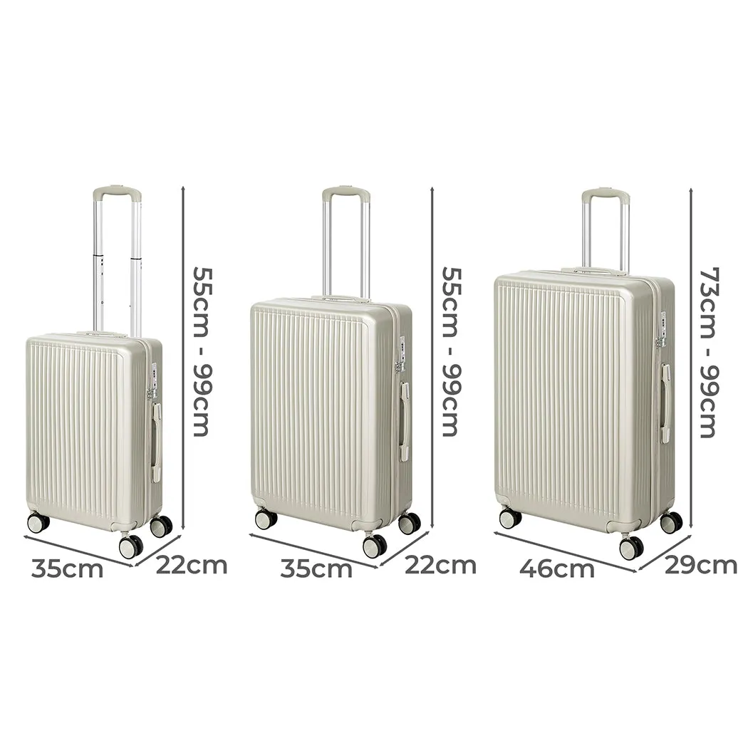 Slimbridge Luggage Suitcase Trolley White 3pc 20" 24" 28"