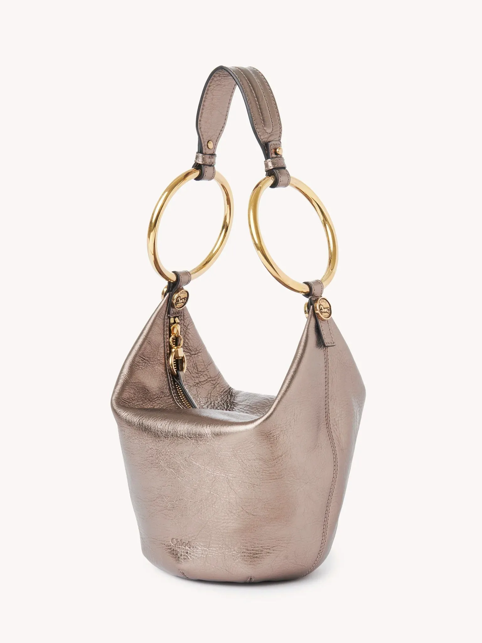 Small Bracelet Bag in Shiny Grey