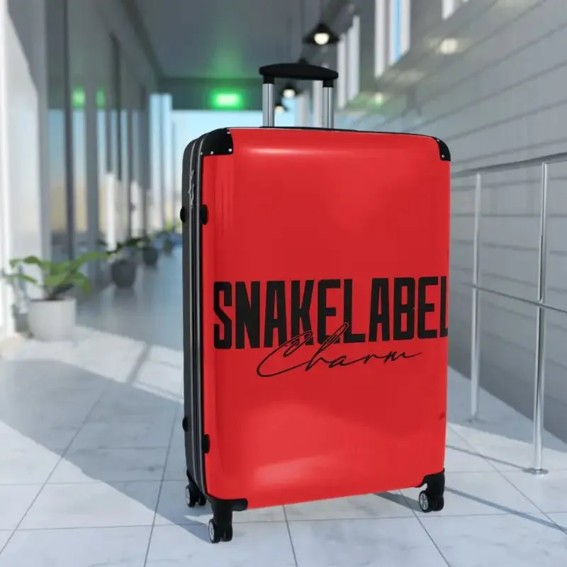 Snake Print Suitcase Built-in Lock and durable