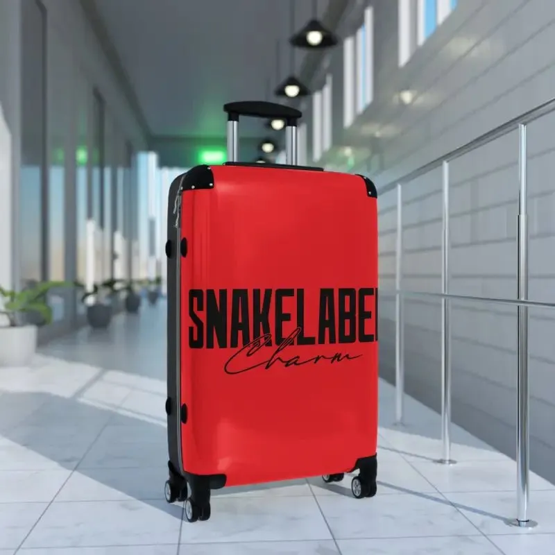 Snake Print Suitcase Built-in Lock and durable