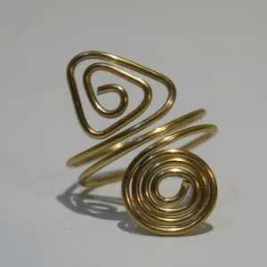 Spiral/Triangle Adjustable Wire Ring (click for other colors & sizes)