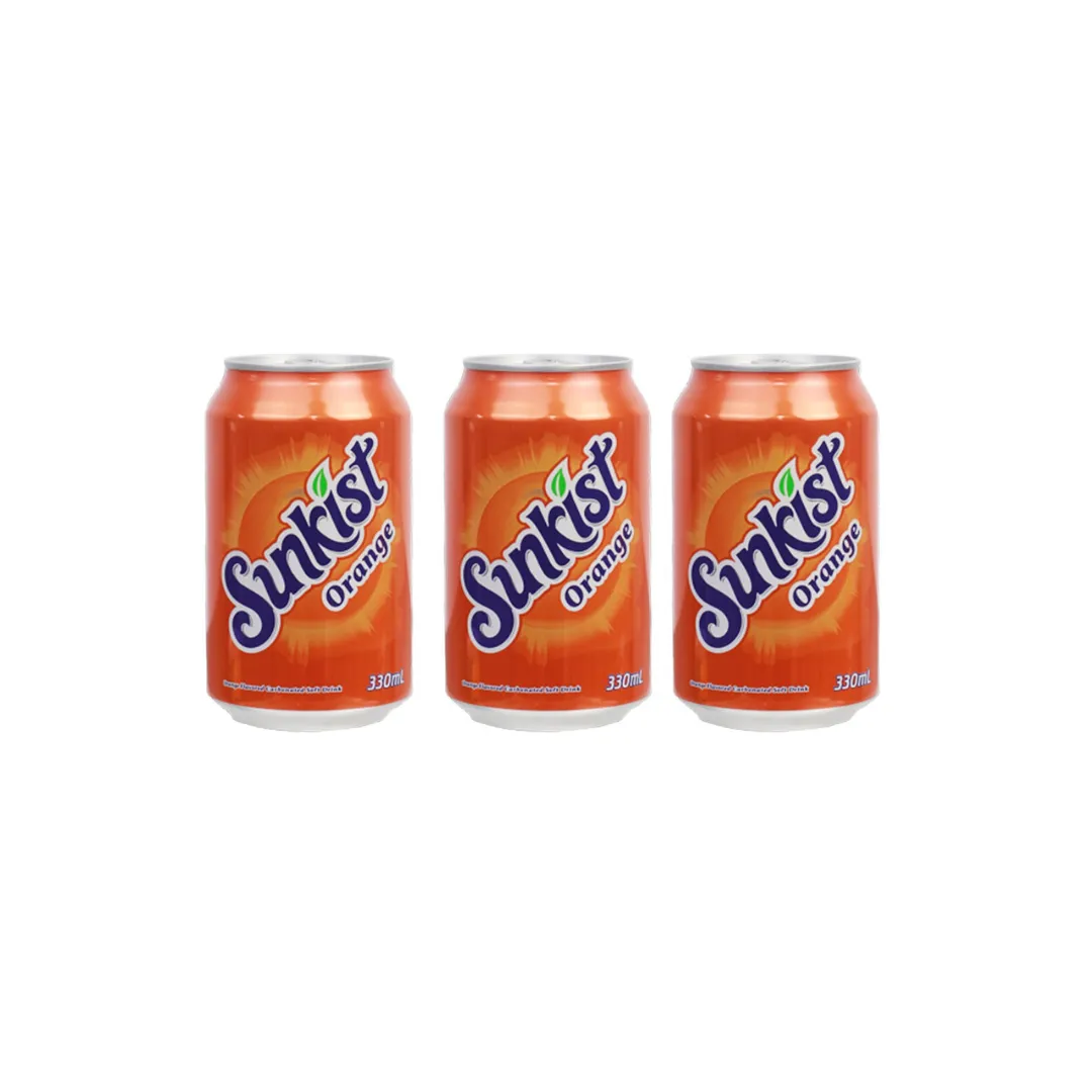 Sunkist Orange Soda Drink 330ml (Pack of 3) – Refreshing Imported Beverage