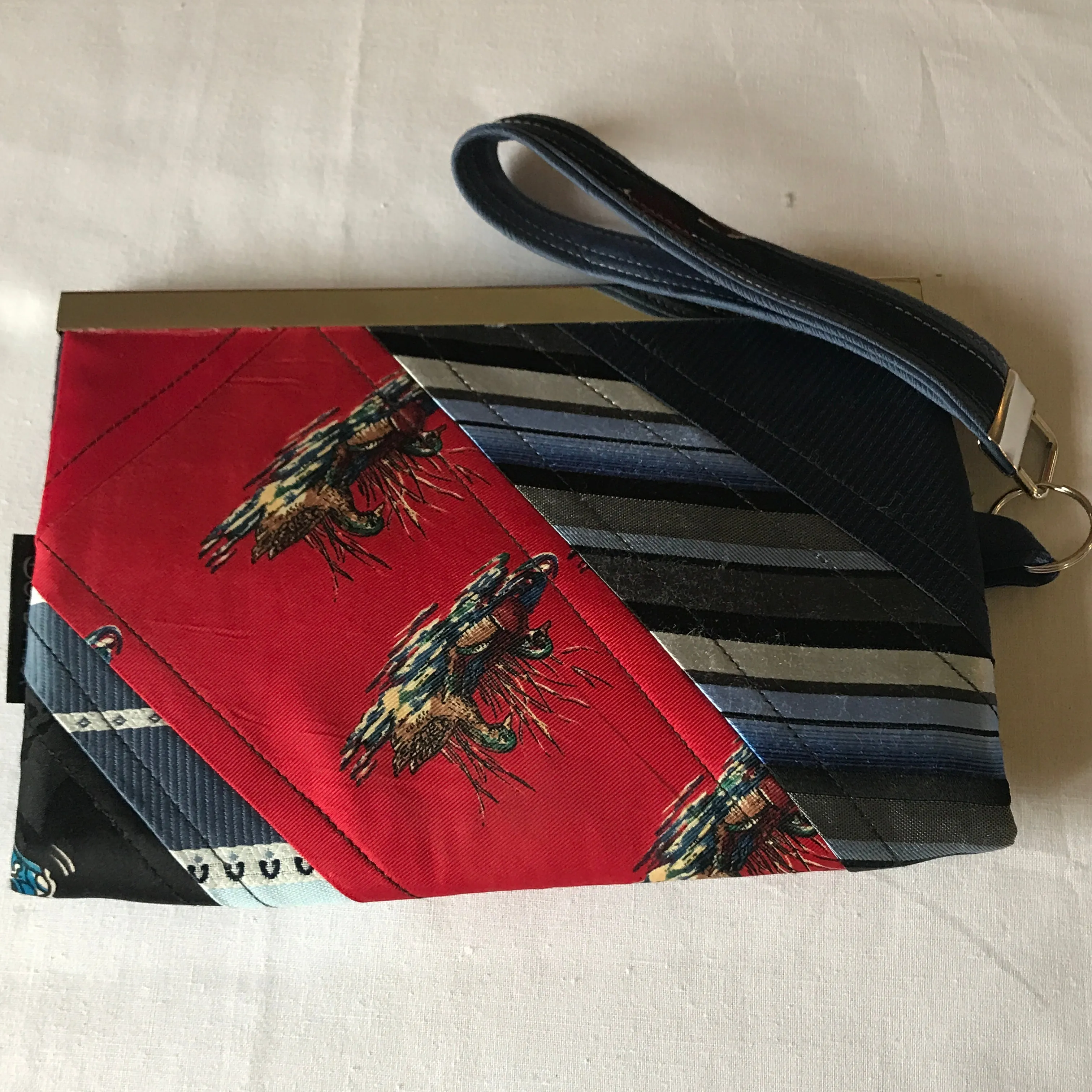 Taz/Hunting Woman Wallet made from Upcycled Neckties, Wristlet, Purse - Wallet Deluxe, Barbz.net