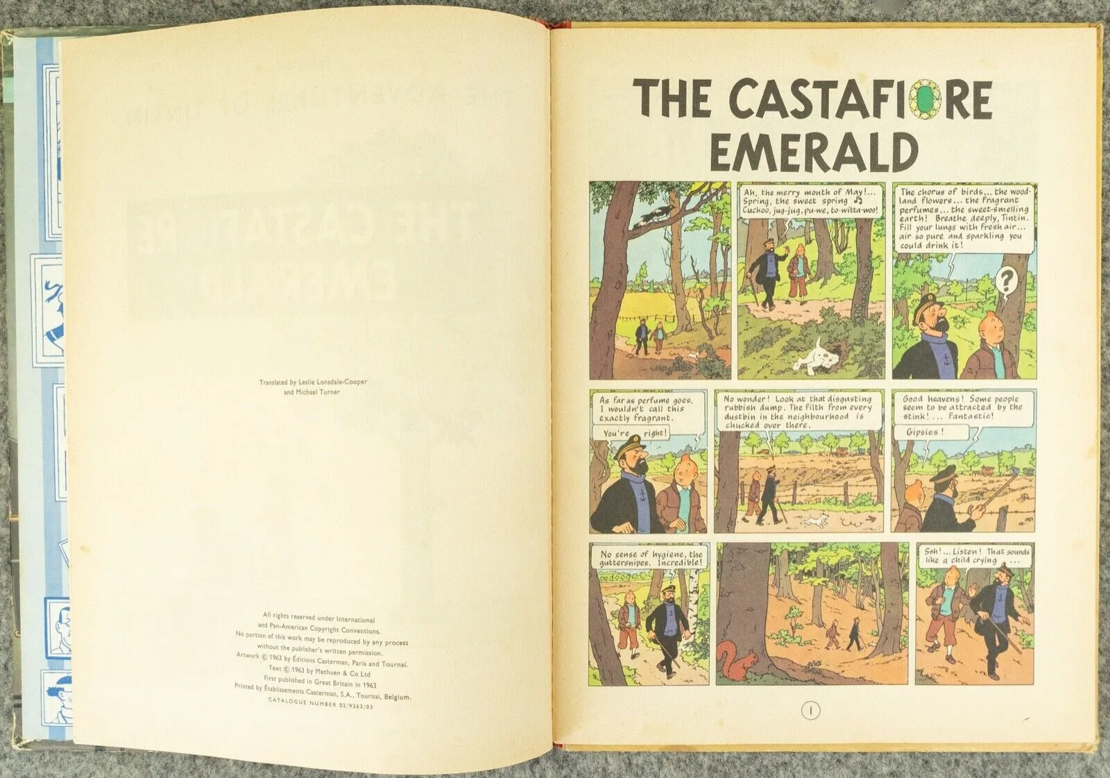 THE CASTAFIORE EMERALD Methuen 1963 1st Edition Hardback Rare Tintin book Herge EO