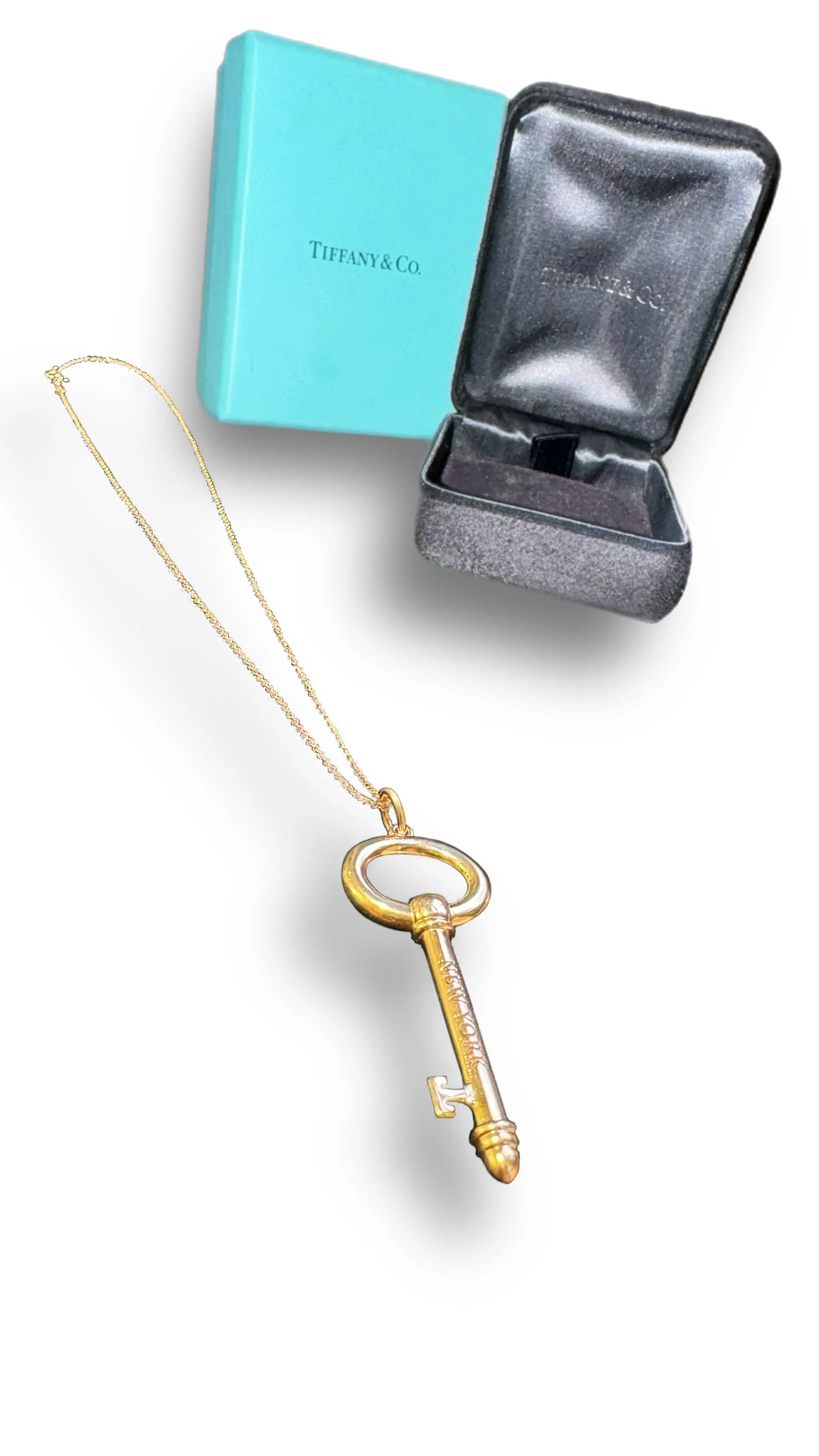 Tiffany & Co “New York” Oval Key Pendant Necklace