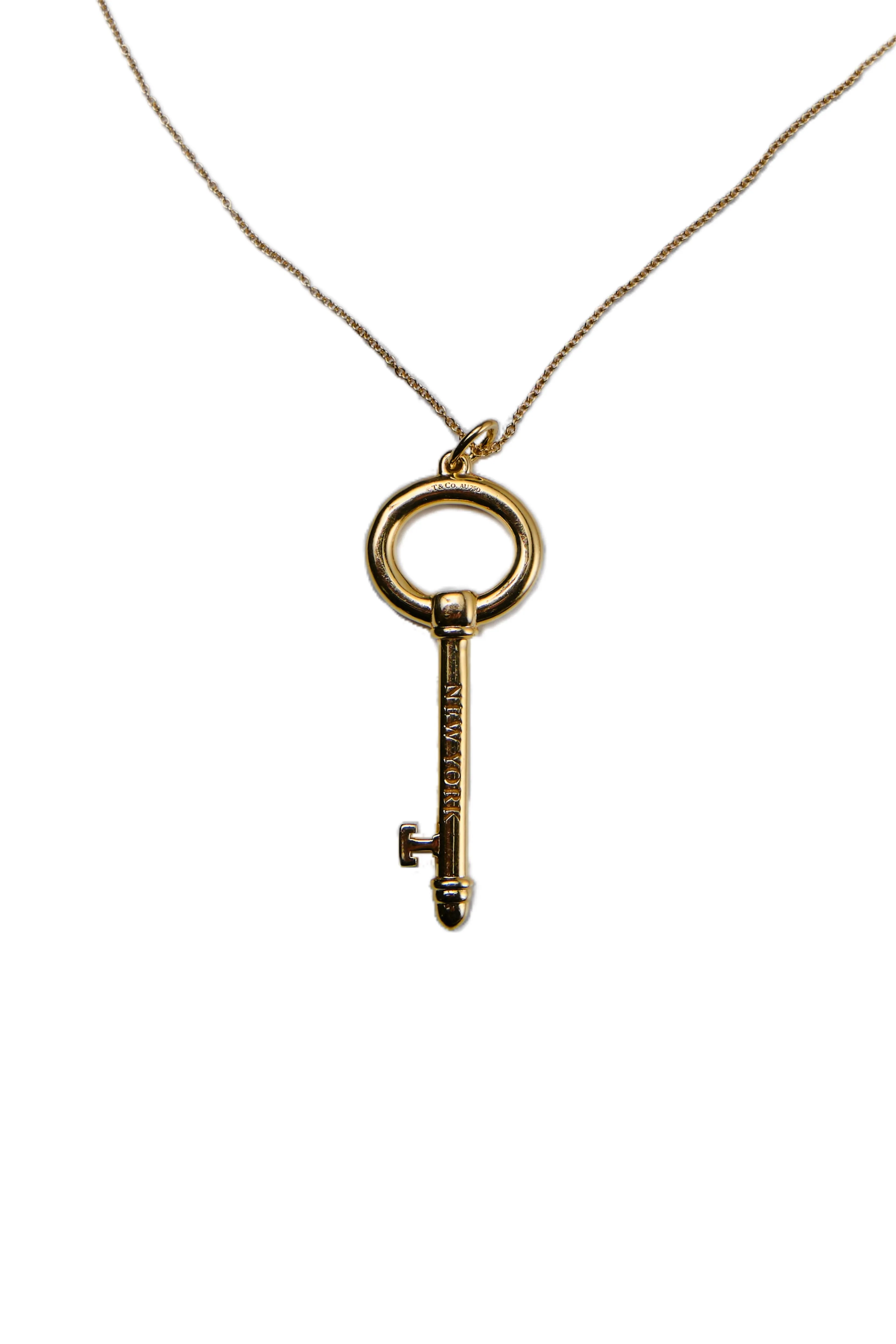 Tiffany & Co “New York” Oval Key Pendant Necklace