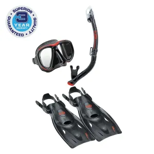 Tusa Powerview Dry Adult Travel Mask, Snorkel and Fin Set