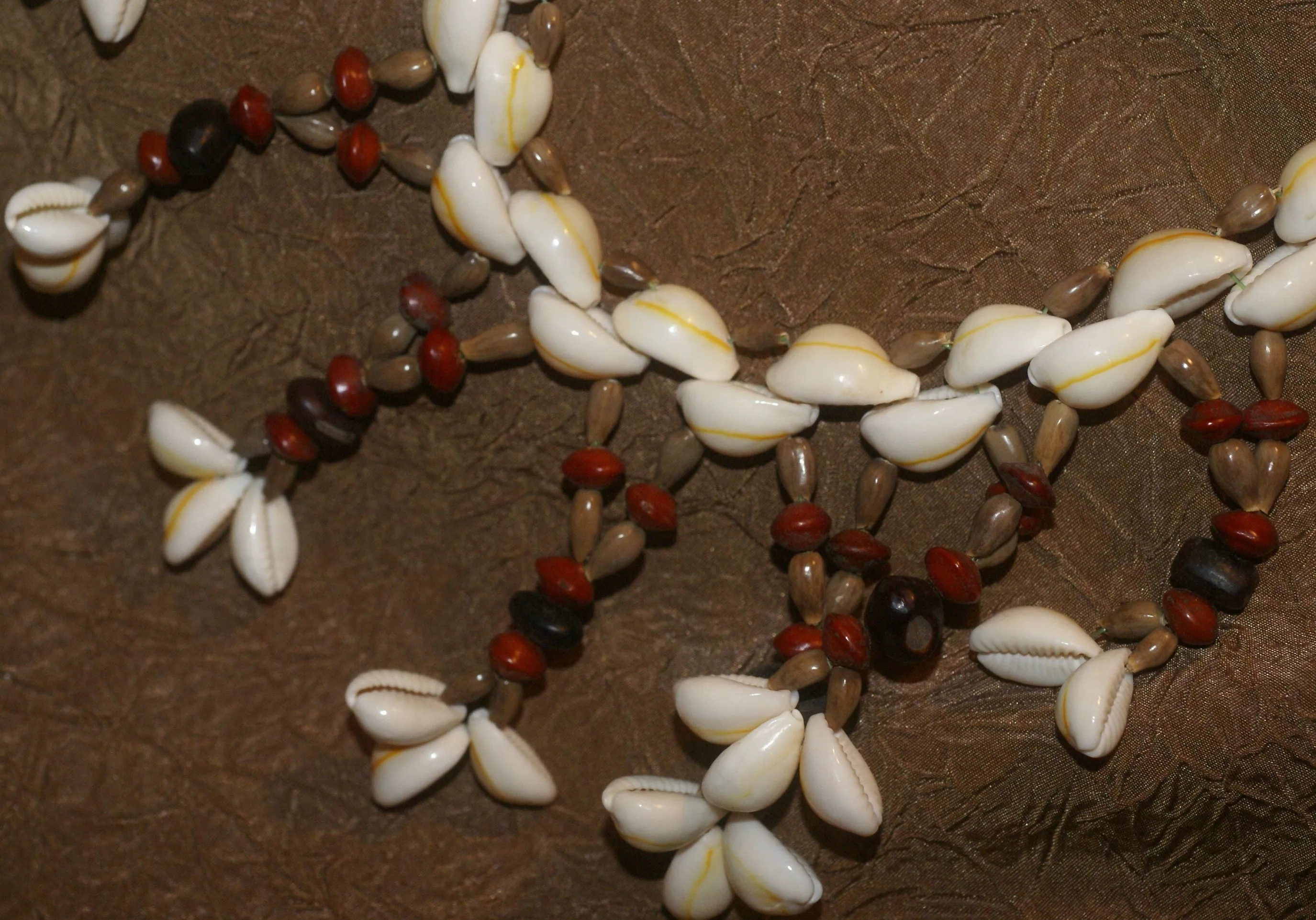 Unique, Rare 3-Tier Sing-Sing Festival Pristine Nassa Shells & Seed Beads Bilas Pectoral Adornment, Necklace Ornament from the Highlands of Papua New Guinea, NECK5, collected in late 1900’s.