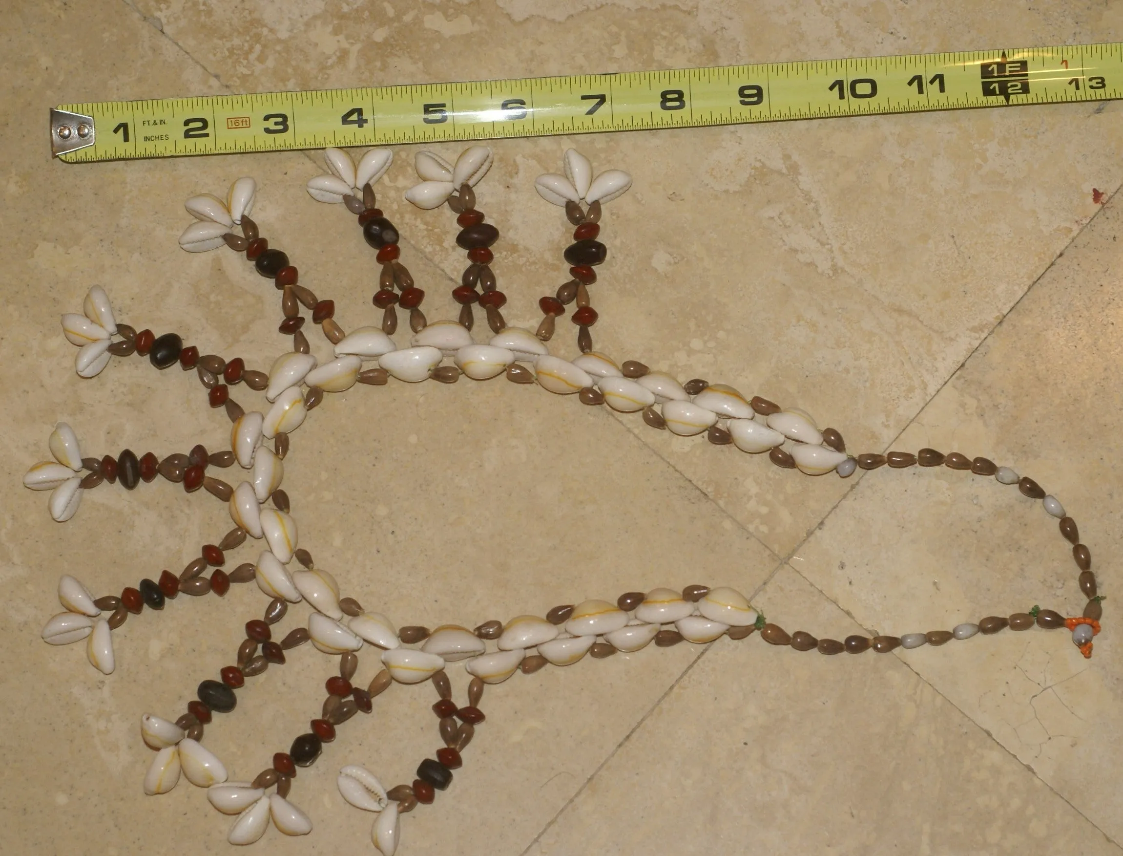 Unique, Rare 3-Tier Sing-Sing Festival Pristine Nassa Shells & Seed Beads Bilas Pectoral Adornment, Necklace Ornament from the Highlands of Papua New Guinea, NECK5, collected in late 1900’s.