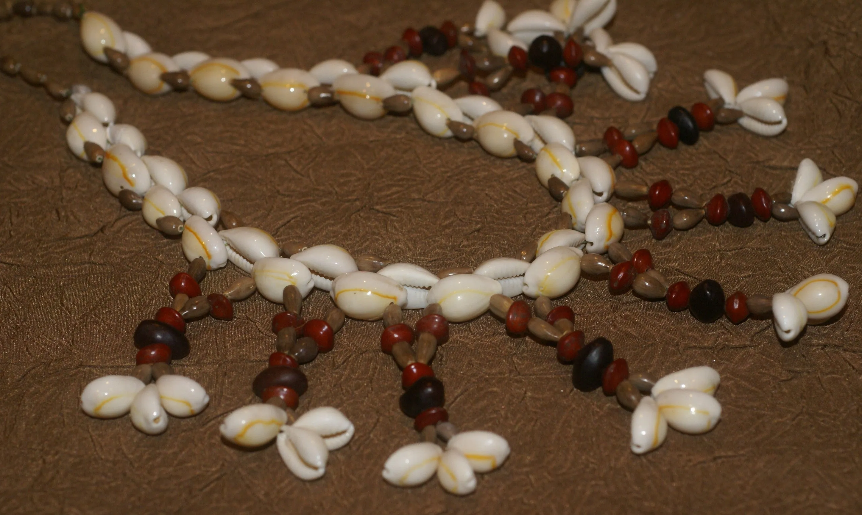 Unique, Rare 3-Tier Sing-Sing Festival Pristine Nassa Shells & Seed Beads Bilas Pectoral Adornment, Necklace Ornament from the Highlands of Papua New Guinea, NECK5, collected in late 1900’s.