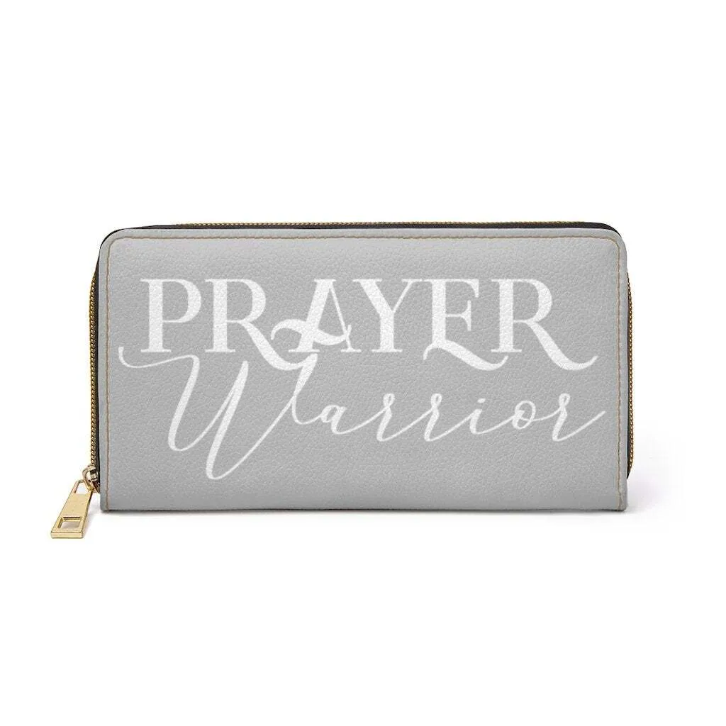 Uniquely You Womens Wallet - Zip Purse / Light Grey & White Prayer Warrior