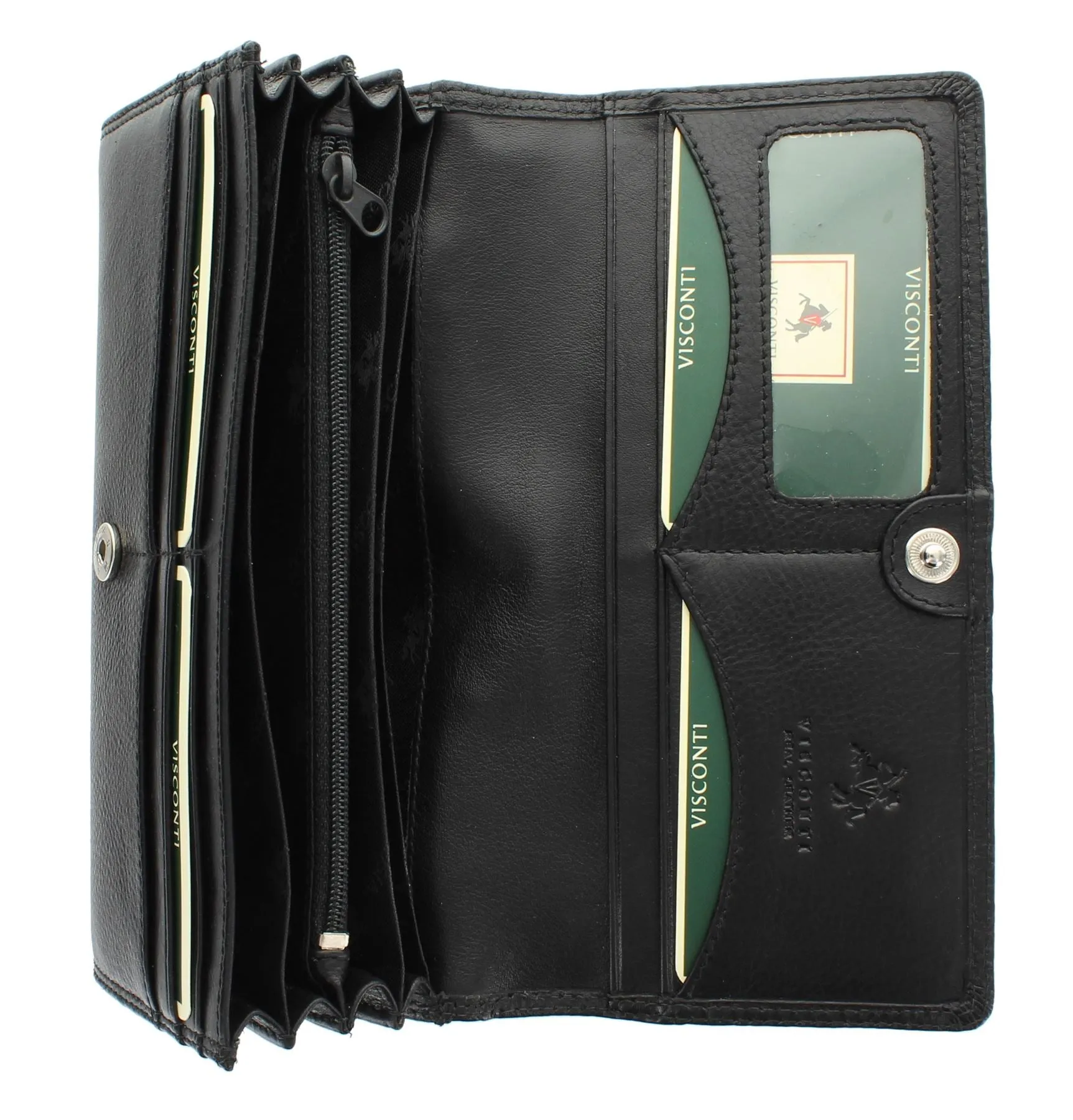 Visconti Heritage Collection BUCKINGHAM Leather Flap Over Purse HT35 RFID blocking