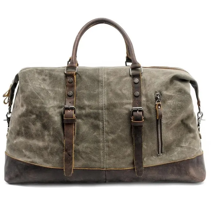 Waterproof Duffle Bag with Cowhide Trimmings| High Capacity Weekender Bag 54 cm