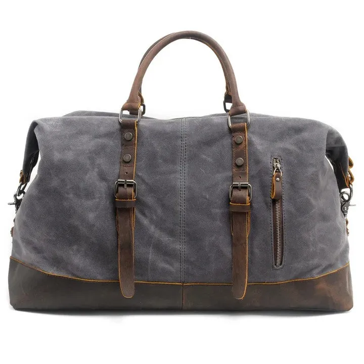 Waterproof Duffle Bag with Cowhide Trimmings| High Capacity Weekender Bag 54 cm