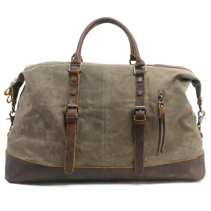 Waterproof Duffle Bag with Cowhide Trimmings| High Capacity Weekender Bag 54 cm