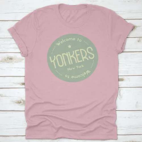 Welcome To Yonkers New York Tourism Badge Or Label Sticker. Isolated