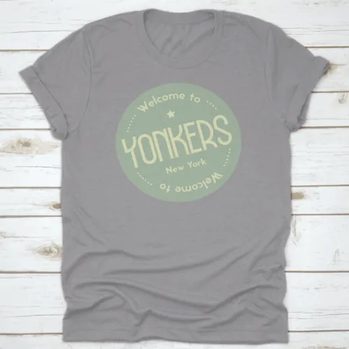 Welcome To Yonkers New York Tourism Badge Or Label Sticker. Isolated