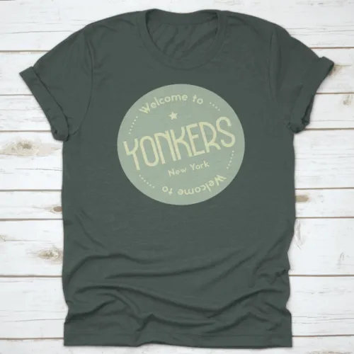 Welcome To Yonkers New York Tourism Badge Or Label Sticker. Isolated