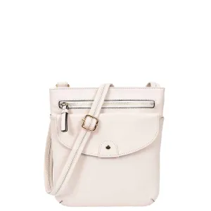 Womens Cross Body Sling Bag Leather Messenger HOL5 White