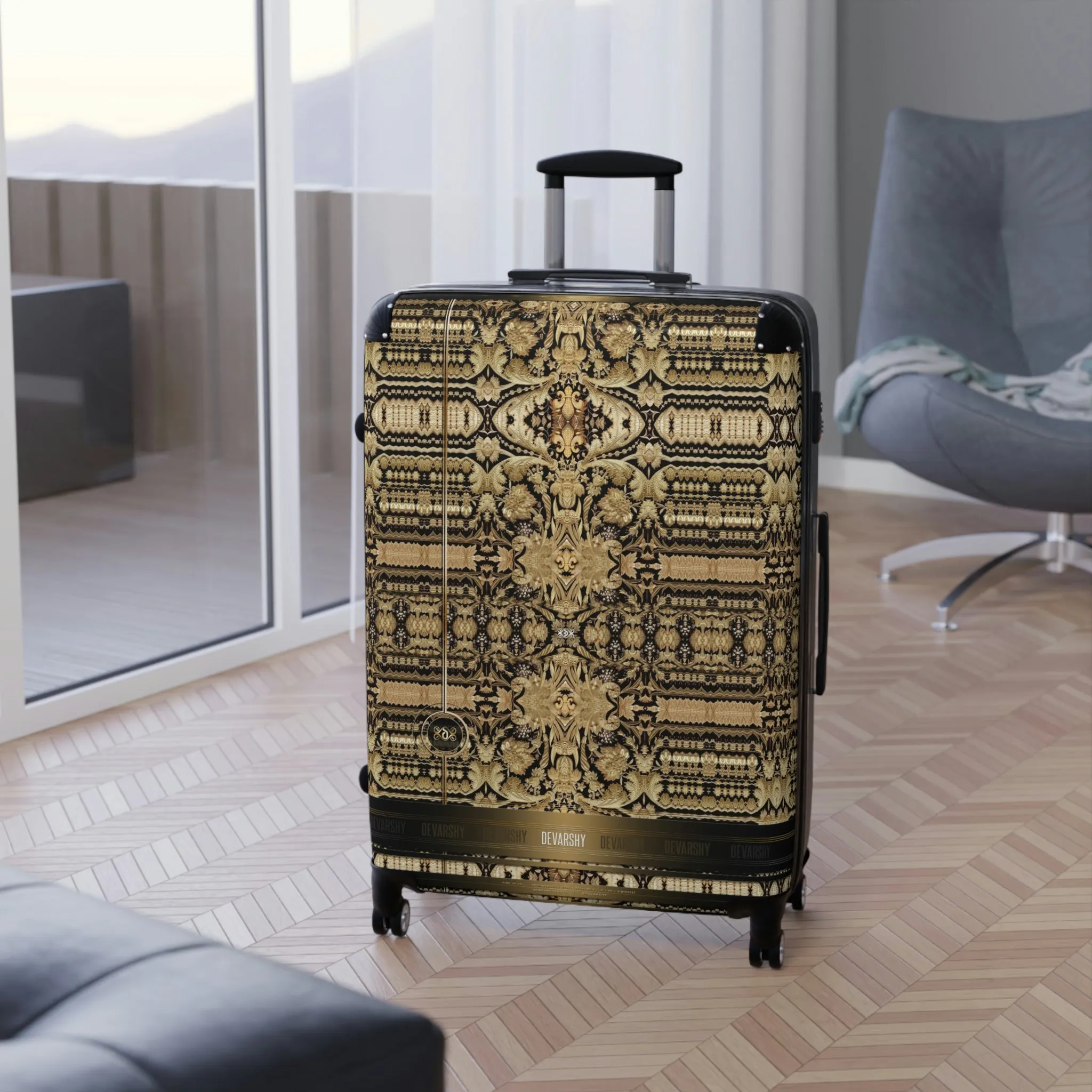 Zardouzi Embroidery Suitcase Carry-on Suitcase Luxury Travel Luggage Hard Shell Suitcase in 3 Sizes | 11362